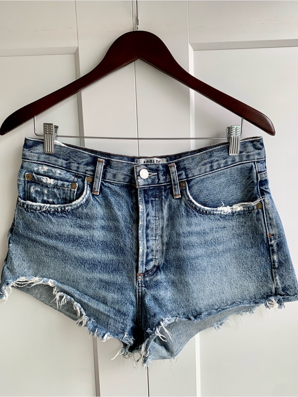 Agolde Parker Vintage Cut Off Denim Short Women's Size 28